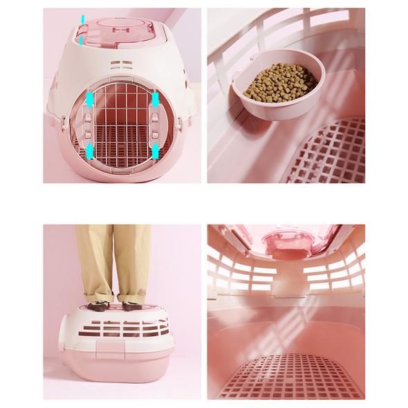 Double Door Portable Cat Cage Carrier