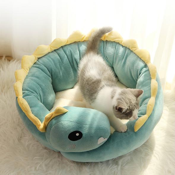 Dinosaur Shaped Cat Bed House