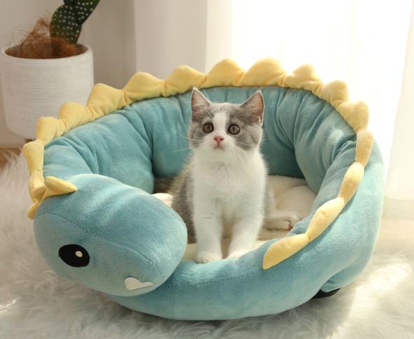 Dinosaur Shaped Cat Bed House